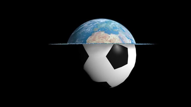 earth turns into a football animation