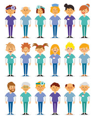 Vector illustration of a doctor in uniform.