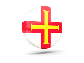 Round icon with flag of guernsey