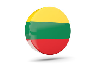 Round icon with flag of lithuania