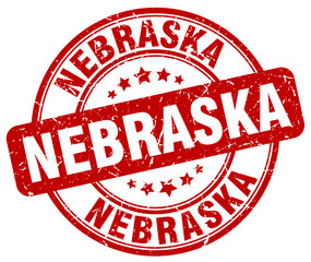 Nebraska red grunge round vintage rubber stamp