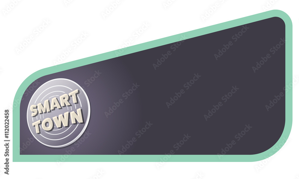 Poster colored text frame for your text and smart town icon