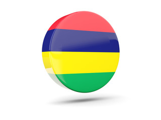 Round icon with flag of mauritius