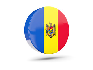 Fototapeta premium Round icon with flag of moldova