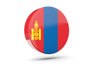 Round icon with flag of mongolia