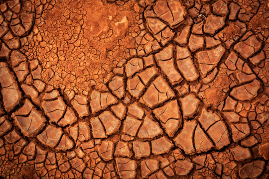 dry cracked earth surface