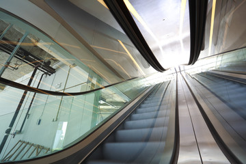 office building  interior escalators and stairs