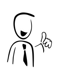 Strichfigur mit Daumen oben