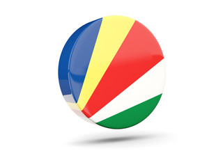Round icon with flag of seychelles