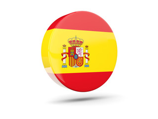 Obraz premium Round icon with flag of spain