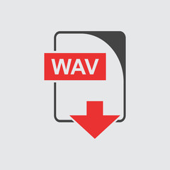 WAV Icon vector flat