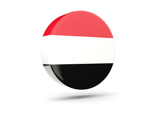 Round icon with flag of yemen