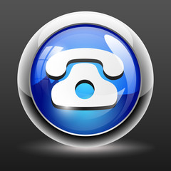 Obraz premium phone glossy round vector buttons