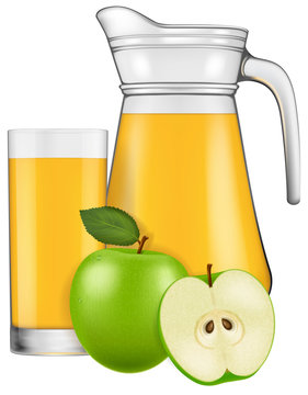 A jug of apple juice. Vector illustration.