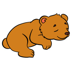 Cartoon animals for kids. Little cute baby bear.