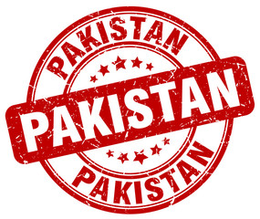 Pakistan red grunge round vintage rubber stamp