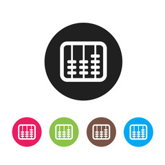 Retro old abacus icon. Colored abacus icon in material design style.