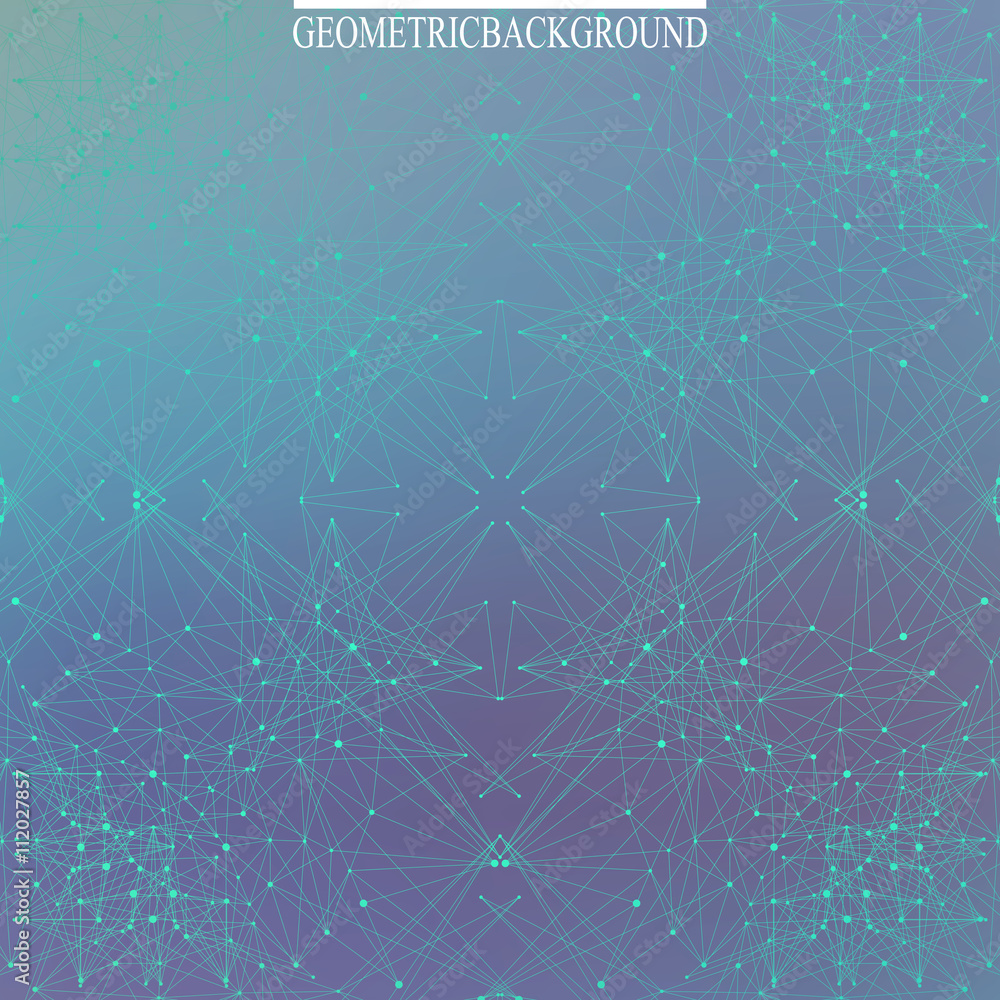 Aufkleber graphic background molecule and communication. connection line with dots. geometric abstract composi
