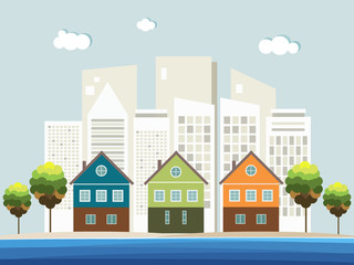 Fototapeta premium Colorful Beach Houses For Sale / Rent. Real Estate