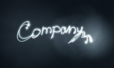 Company word on dark backdrop