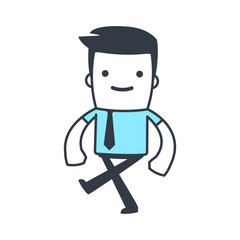 Funny Character Businessman Line art style