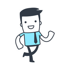 Funny Character Businessman Line art style