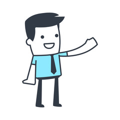 Funny Character Businessman Line art style