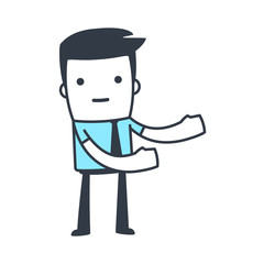 Funny Character Businessman Line art style