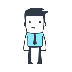 Funny Character Businessman Line art style