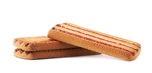 Stack of cookies isolated over the white background