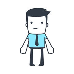 Funny Character Businessman Line art style