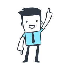 Funny Character Businessman Line art style