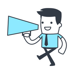 Funny Character Businessman Line art style