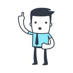 Funny Character Businessman Line art style