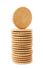 Stack of cookies isolated over the white background