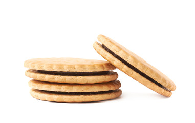 Stack of cookies isolated over the white background