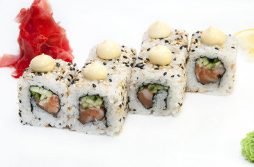 delicious seafood sushi at a Japanese restaurant