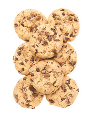 Pile of cookies isolated over the white background