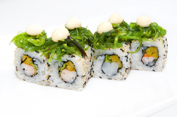 delicious seafood sushi at a Japanese restaurant