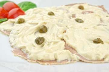 Vitello tonnato - Slices of veal with tuna sauce and capers