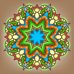 Vector round abstract circle. Mandala style.
