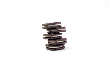 Chocolate Cookies on white background