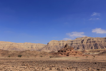 Fototapeta na wymiar View of the Negev Desert in Israel.