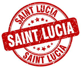 Saint Lucia red grunge round vintage rubber stamp