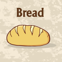 Cartoon Loaf Bread Poster Design With Text. Illustration Background