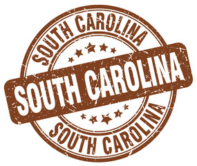 South Carolina brown grunge round vintage rubber stamp