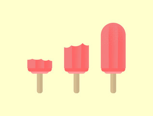 Ice cream bars has been bited, full ice cream bar