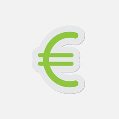 simple green icon - euro currency symbol