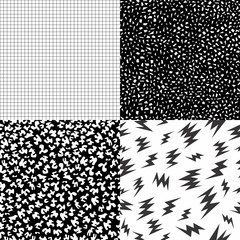 80s retro memphis pattern set with geometric shape