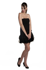 a teenage girl wearing black dress